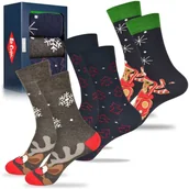 Skarpetki damskie - Lee Cooper Świąteczne Skarpety Damskie Wzór Święta 3 Pary Na Prezent Rozmiar 35/38 - miniaturka - grafika 1