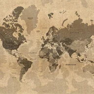 Fototapety - Fototapeta Mapa świata beżowymIbrązowym - 360 x 270 cm - SANDERS & SANDERS - miniaturka - grafika 1