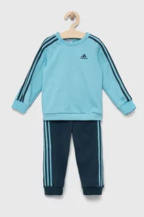 Dresy i komplety dla dziewczynek - adidas dres dziecięcy kolor niebieski - grafika 1