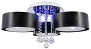 Lampy sufitowe - MLAMP LAMPA sufitowa ELMDRS8006/3 8C BL MLAMP metalowa OPRAWA crystal glamour chrom czarna ELMDRS8006/3 8C BL - miniaturka - grafika 1