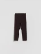 Spodnie i spodenki dla dziewczynek - Reserved - Ocieplane legginsy - ciemnobrązowy - miniaturka - grafika 1