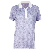 Koszulki i topy damskie - Island Green Island Green Damska frezja kwiatowy nadruk odprowadzająca powietrze koszulka polo z krótkim rękawem top koszulka golfowa Lawanda/biały M IGLTS2052 - miniaturka - grafika 1