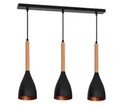Lampy sufitowe - Lampa wisząca Muza, 3-punktowa, czarna/złota - miniaturka - grafika 1