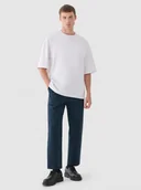 Spodnie męskie - Męskie spodnie casual tkaninowe Outhorn OTHWAW24TTROM1227 - granatowe - miniaturka - grafika 1