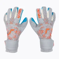 Piłka nożna - Rękawice bramkarskie Reusch Pure Contact Aqua vapor gray/shocking orange/aqua blue - miniaturka - grafika 1