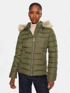 Tommy Hilfiger Kurtka puchowa DW0DW18312 Zielony Slim Fit - Kurtki damskie - miniaturka - grafika 1