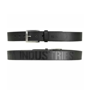 Pasek skórzany Alpha Industries Embossed Belt 168931 03 - Czarny M - Odzież taktyczna i umundurowanie - miniaturka - grafika 1