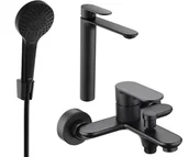 Zestawy baterii łazienkowych - Mexen Milo R05 zestaw wannowy, czarny - 71313R05-70 - miniaturka - grafika 1