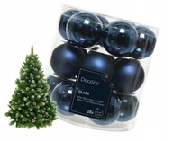 Bombki - Bombki szklane okrągłe niebieskie połysk/mat zestaw 18 sztuk - miniaturka - grafika 1