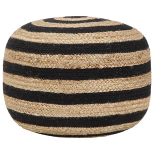 vidaXL vidaXL Ręcznie robiony puf, czarny, 45 x 30 cm, juta - Pufy i podnóżki - miniaturka - grafika 4