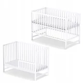 Łóżeczka i kojce - ﻿Łóżeczko STAŚ DELUX TAPCZANIK białe b/sz drewniane - miniaturka - grafika 1