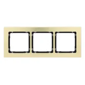Klawisze i ramki - Karlik Ramka potrójna Deco metal - mosiądz szczotkowane, czarny - miniaturka - grafika 1