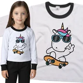 Piżamy dla dziewczynek - Piżama dziecięca Jednorożec Unicorn Na Deskorolce 86/92 - VoloDonum - miniaturka - grafika 1