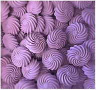 Dodatki do ciast w proszku - Posypka ozdoby na tort beziki bezy fioletowy dekoracje urodziny 60 szt - miniaturka - grafika 1