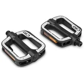 Pedały rowerowe - Pedały plast. KROSS CITY antypoślizgowe 9/16 odblaski, czarno-szare - miniaturka - grafika 1