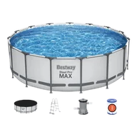 Baseny ogrodowe - Basen stelażowy Steel Pro MAX 457x122 15FT BESTWAY 5w1 + Akcesoria - miniaturka - grafika 1