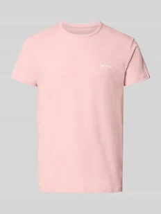 T-shirt o kroju slim fit z mieszanki bawełny - Koszulki męskie - miniaturka - grafika 1