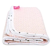 Koce i narzuty dla dzieci - Motherhood Kocyk muślinowy, dwuwarstwowy, Różowe Kwadraty, 95x110 cm - miniaturka - grafika 1