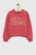 Bluzy dla dziewczynek - Tommy Hilfiger bluza dziecięca kolor różowy z aplikacją - miniaturka - grafika 1