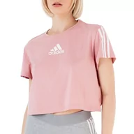 Koszulki sportowe damskie - Koszulka adidas Aeroready Made For Training Crop Sport Tee HD9353 - różowe - miniaturka - grafika 1