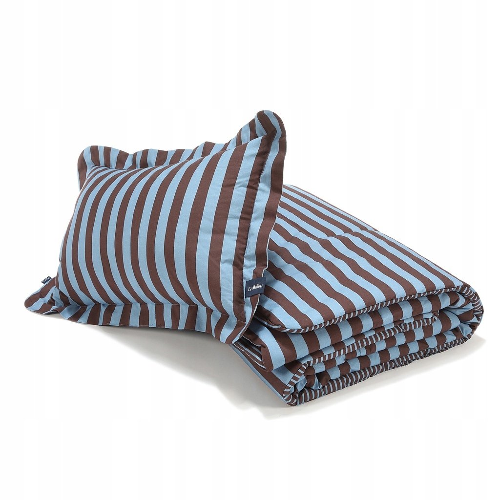 La Millou Komplet Pościeli Bawełnianej XL Stripes Blue z wypełnieniem