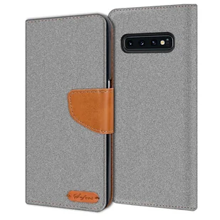 Etui na telefon komórkowy Samsung Galaxy S10+ etui z klapką etui ochronne pokrowiec z tkaniny - Etui i futerały do telefonów - miniaturka - grafika 1