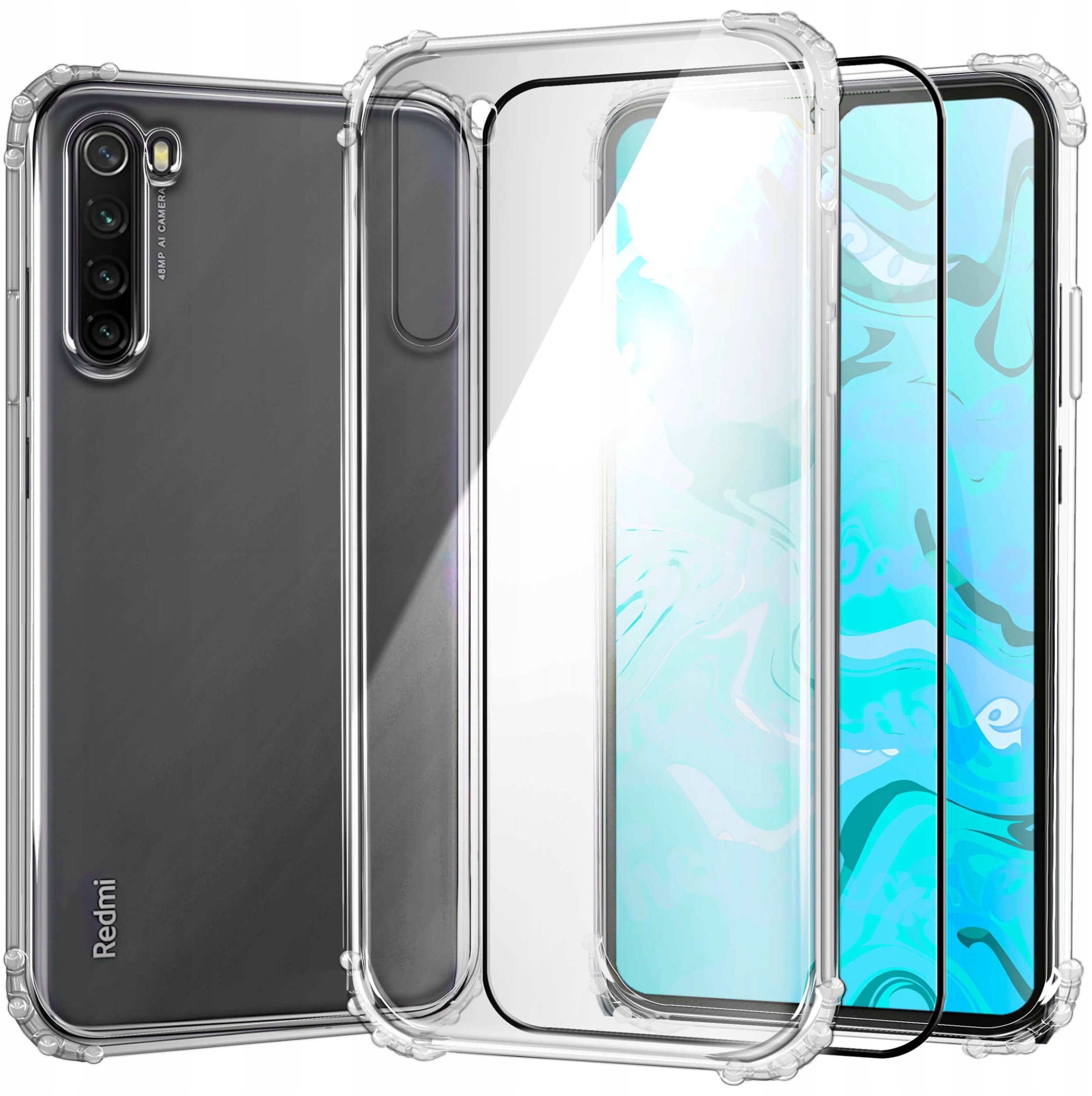 ETUI PANCERNE DO XIAOMI REDMI NOTE 8 CASE SILIKON SLIM ANTI SHOCK SZKŁO