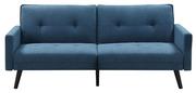 Sofy i kanapy - Rozkładana pikowana sofa ELIOR Lanila, niebieska, 83x102x200 cm - miniaturka - grafika 1
