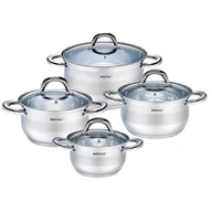 Zestawy garnków i patelni - Kinghoff Garnki Stalowe Silver 8 ele [KH-1095] KH-1095 - miniaturka - grafika 1