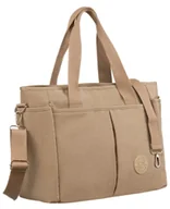 Torebki damskie - Torebka damska PETERSON duża torba shopper bag miejska sportowa A4 beżowa - miniaturka - grafika 1