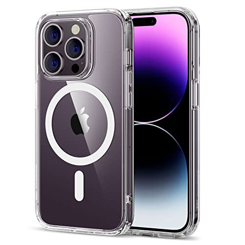 ESR Etui na iPhone'a 14 Pro, magnetyczne etui kompatybilne z MagSafe, odporne na wstrząsy, ochrona klasy wojskowej, przezroczyste etui na telefon iPhone 14 Pro (6,1 cala), seria Classic Hybrid,