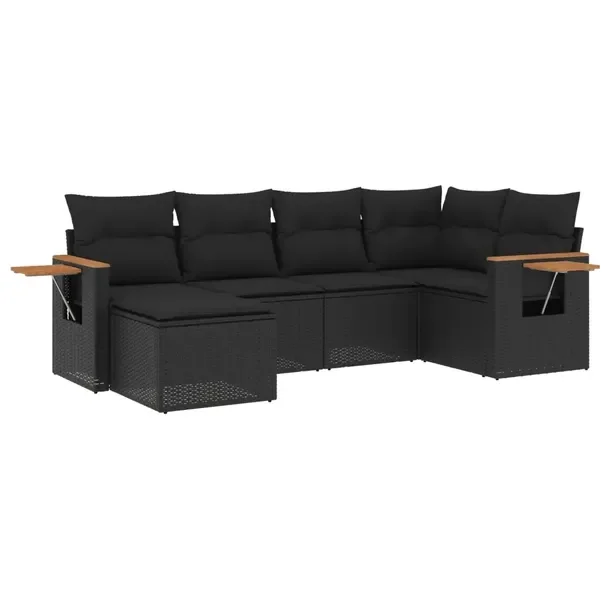 Zestaw mebli ogrodowych z rattanem PE, czarny, wymiary: 62x62x69 cm, 55x62x
