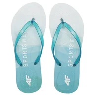 Klapki i japonki damskie - Japonki 4F W H4L21-KLD003 48S niebieskie zielone - miniaturka - grafika 1