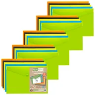 Portfele - eco-eco A4+ 50% recyklingu, różne kolory, portfel na zatrzaski, plastikowe foldery (opakowanie 25 sztuk), zielony, czarny, niebieski, żółty, pomarańczowy, eco035x25 - miniaturka - grafika 1