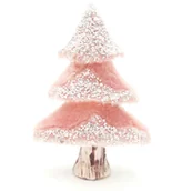 Ozdoby bożonarodzeniowe - Choinka Sztuczna Z Futerkiem Brokatem Kryształowa Glamour Różowa 24Cm - miniaturka - grafika 1