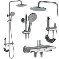 Zestawy prysznicowe - Rea Zestaw PRYSZNICOWY REA Savio z wyświetlaczem LED Chrom - miniaturka - grafika 1