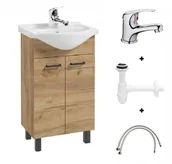 Szafki łazienkowe - Zestaw łazienkowy szafka z umywalką 50 dąb craft Mea - miniaturka - grafika 1