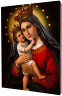 Ikony i obrazy sakralne - Matka Boża - obraz religijny na desce lipowej - miniaturka - grafika 1