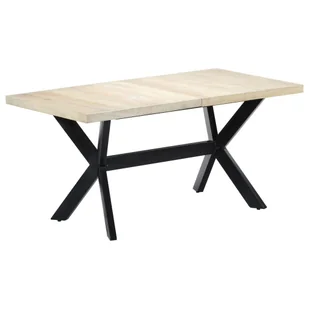 vidaXL Stół jadalniany, biały, 160 x 80 x 75 cm, lite drewno mango Stół jadalniany, biały, 160 x 80 x 75 cm, lite drewno mango - Stoły - miniaturka - grafika 1