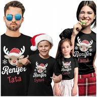 Koszulki męskie - 4 KOSZULKI ŚWIĄTECZNE ZESTAW CAŁEJ RODZINY RODZINY 2+2 RODZICE + DZIECI - miniaturka - grafika 1