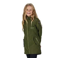 Kurtki i płaszcze dla dziewczynek - Regatta Tarana dziecięca wodoodporna oddychająca w pełni podszyta parka z odblaskowymi wykończeniami skorupa, cyprys zielony, 5XL - miniaturka - grafika 1