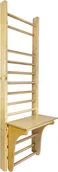 Wyposażenie sportowe i gimnastyczne - UnderFit Drabinka gimnastyczna Leon 195 x 80 cm drewniana + drążek + blat - miniaturka - grafika 1