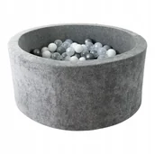 Suche baseny - Suchy basen z kulkami 40x90 Velvet Szary + 250 piłek - DOWOLNY MIX - miniaturka - grafika 1