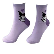 Skarpetki damskie - Skarpetki Bawełniane Fioletowe Długie Kuromi Damskie Hello Kitty 36-40 - miniaturka - grafika 1