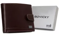 Portfele - Portfel Męski Rfid Protect Ze Skóry Naturalnej Rovicky Ciemnobrązowy - miniaturka - grafika 1