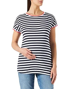 Esprit Maternity Damska koszulka z krótkim rękawem w paski, Nocne niebo niebieskie - 485, 36 PL - Koszulki i topy damskie - miniaturka - grafika 1