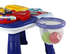 Stolik Edukacyjny 2w1 Zwierzęta Morskie Pianinko Zegar Kosz Piłki - Zabawki interaktywne dla dzieci - miniaturka - grafika 5