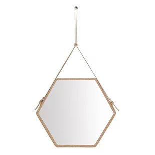 Lustro sześciokątny EBI kolor naturalny brąz homede - MIRROR/HOM/EBI/NATURAL/39,2X34,3X3 - Lustra - miniaturka - grafika 1