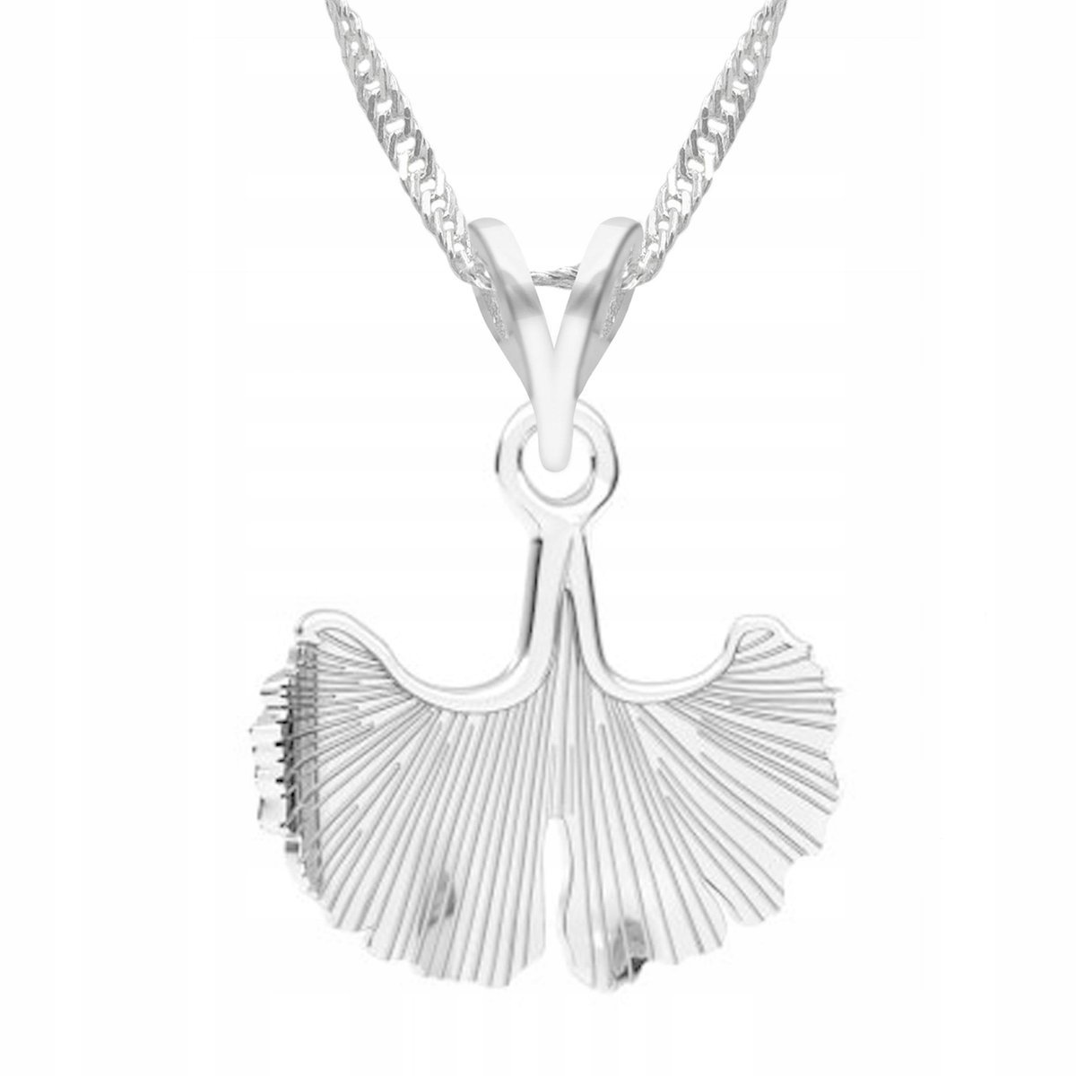 Naszyjnik Srebrny Liść Listek Natura Roślina Gałązka Drzewo Tree SREBRO 925