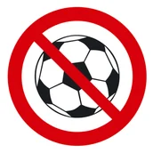 Akcesoria do ogrodzeń - Oznaczenie "Zakaz gry w piłkę" 15 x 15 folia nieświęcąca - miniaturka - grafika 1